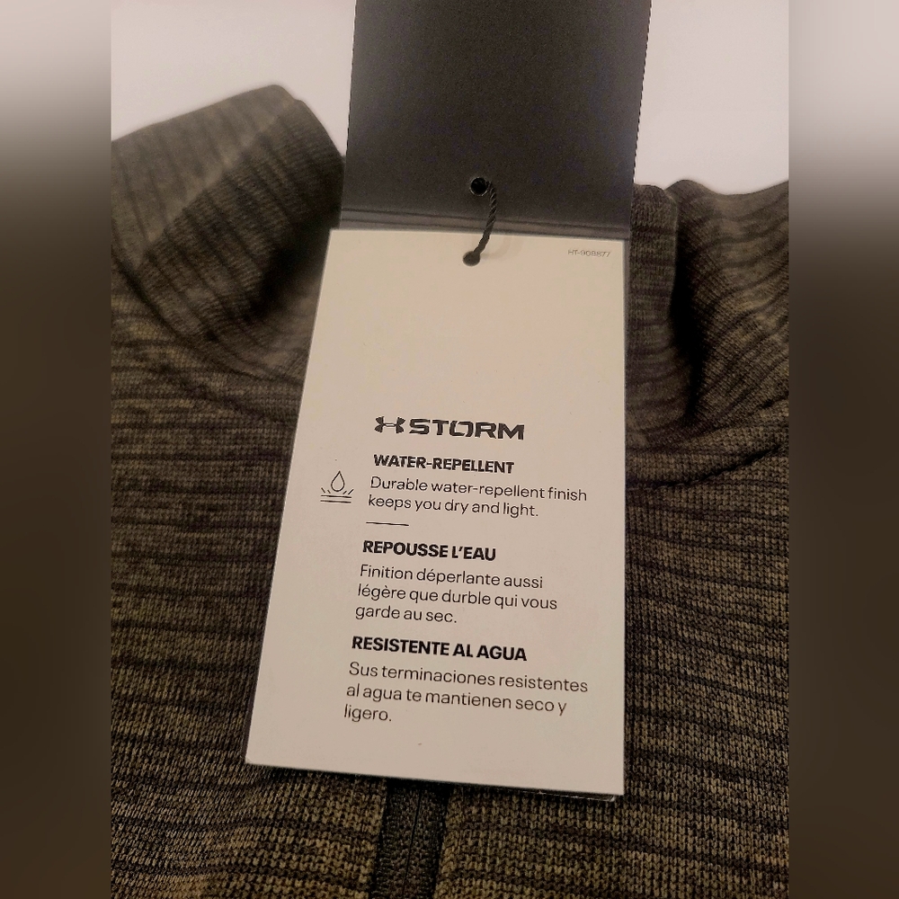 Under Armour Men's Dark Olive Quarter-Zip Shirt - Picture 8 of 8